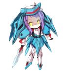  bad_id gaddess gundam gundam_00 hariko innovator mecha_musume purple_hair sword weapon 