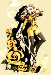  bell blonde_hair cow_bell dagger flower highres kiryuu_nanami legwear_under_shorts pantyhose rose shorts shoujo_kakumei_utena sword weapon yellow_rose 