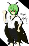  antenna artist_request cape flat_chest green_hair open_collar red_eyes short_hair solo tomboy touhou wriggle_nightbug 