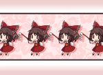  animated_gif bow brown_hair dancing gif gohei hair_bow hair_tubes hakurei_reimu iosys japanese_clothes lowres miko takenoko touhou |_| 