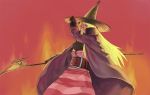  black_mage black_mage_(fft) blonde_hair cloak final_fantasy final_fantasy_tactics hat long_hair muhamado robe staff 