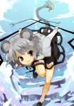  basket grey_hair jewelry kurot legs mouse mouse_ears mouse_tail nazrin open_mouth pendant red_eyes short_hair tail touhou 