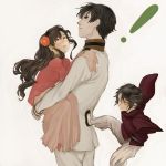  axis_powers_hetalia bad_id black_hair brown_eyes brown_hair carrying changpao child chinese_clothes flower flying_kick hair_flower hair_ornament hong_kong_(hetalia) japan_(hetalia) jumping kick kicking kusumori_shiba long_hair military military_uniform realistic simple_background sleeves_past_wrists sweatdrop taiwan_(hetalia) tears uniform yellow_eyes young 