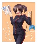  aduman bad_id brown_hair character_request cirno controller game_controller gamecube nagae_iku short_hair touhou track_suit translation_request twintails 