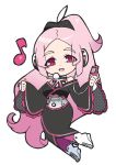  apple_inc. bangs blunt_bangs boots chibi digital_media_player headset hime_cut ipod long_hair mac macintosh macloid macne_coco macne_coco_(shiro) musical_note pantyhose pink_eyes pink_hair solo very_long_hair 