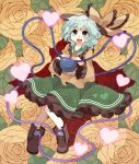  flower green_eyes green_hair hat heart komeiji_koishi ribbon rose short_hair torako_(pixiv36615) touhou 