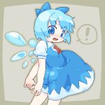  ! 1girl blue_eyes blue_hair blush cirno lowres oekaki om_(nk2007) touhou 