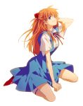  1girl bangoul blue_eyes long_hair neon_genesis_evangelion orange_hair school_uniform smile solo souryuu_asuka_langley 