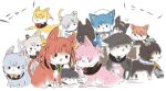  akigumo_(kantai_collection) amatsukaze_(kantai_collection) animalization beret cat gloves hair_ribbon hairband hamakaze_(kantai_collection) hat hatsukaze_(kantai_collection) isokaze_(kantai_collection) itomugi-kun kagerou_(kantai_collection) kantai_collection kuroshio_(kantai_collection) maikaze_(kantai_collection) no_humans ribbon shiranui_(kantai_collection) sleeping tanikaze_(kantai_collection) tokitsukaze_(kantai_collection) urakaze_(kantai_collection) yukikaze_(kantai_collection) 