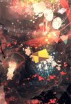  1girl absurdres azami_(kagerou_project) black_hair closed_eyes digital_media_player highres ipod kagerou_project long_hair musical_note notebook ribbon soda_can solo 