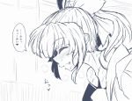  1girl comic hot kantai_collection monochrome ponytail solo sweat sweating sweating_profusely translation_request wakura_(gcdan) wet yuubari_(kantai_collection) 