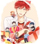  3girls 4boys apfl0515 black_hair blonde_hair blue_hair blush bouquet bow brown_hair chibi chocolate flower food fork fruit gekkan_shoujo_nozaki-kun gift hair_bow happy_birthday heart heart-shaped_box hori_masayuki kashima_yuu mikoshiba_mikoto miniboy minigirl multiple_boys multiple_girls nozaki_umetarou orange_hair purple_hair red_eyes redhead rose sakura_chiyo seo_yuzuki valentine wakamatsu_hirotaka 