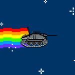 animated animated_gif lowres meme military military_vehicle nyan_cat pixel_art rainbow space tail tank vehicle weapon 