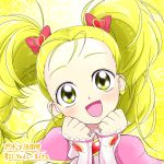  blonde_hair forehead futari_wa_precure happy kujou_hikari long_hair magical_girls shiny_luminous twintails yellow_eyes 