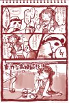  1girl admiral_(kantai_collection) ahoge comic detached_sleeves hairband hat japanese_clothes kantai_collection kongou_(kantai_collection) long_hair nontraditional_miko panda peaked_cap shinryou_rei translation_request 