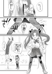  comic exercise fate/zero fate_(series) ido_(nothing679) kotomine_kirei monochrome thigh-highs tohsaka_rin toosaka_rin translation_request 