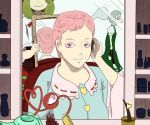  comic front_ponytail green_hair hairband heart kagiyama_hina kokoyashi komeiji_satori konpaku_youmu konpaku_youmu_(ghost) mirror multiple_girls pink_eyes pink_hair short_hair third_eye touhou 