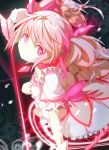  1girl arrow bow hair_bow kaname_madoka looking_at_viewer magic_circle magical_girl mahou_shoujo_madoka_magica ogipote pink_eyes pink_hair short_twintails skirt solo twintails 