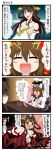  admiral_(kantai_collection) ahoge aruva bare_shoulders blush brown_hair comic detached_sleeves double_bun english fang hairband headgear hiei_(kantai_collection) highres ikazuchi_(kantai_collection) it&#039;s_ok_to_touch japanese_clothes kantai_collection kongou_(kantai_collection) long_hair multiple_girls nontraditional_miko open_mouth translated 