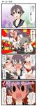  alcohol aruva blush chitose_(kantai_collection) comic drunk ear_licking headband highres japanese_clothes jun&#039;you_(kantai_collection) kantai_collection licking long_hair multiple_girls purple_hair sakawa_(kantai_collection) short_hair smile translated yuri 