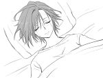  1girl comic crying eroe genderswap igarashi_kyou_(eroe) monochrome on_bed original short_hair sleeping tears 