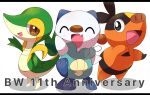  artist_request no_humans open_mouth oshawott pixiv pokemon pokemon_(creature) pokemon_(game) smile snivy tepig 