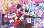  aino_megumi black_gloves blue_hair blush cure_fortune cure_honey cure_lovely cure_princess elbow_gloves eyeshadow genderswap gloves happinesscharge_precure! highres hikawa_iona isedaichi_ken lipstick long_hair magical_girl makeup multiple_girls oomori_yuuko phantom_(happinesscharge_precure!) precure redhead running shirayuki_hime unlovely_(happinesscharge_precure!) 