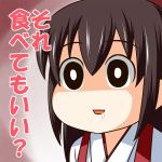  1girl akagi_(kantai_collection) brown_hair bust drooling kantai_collection long_hair nishi_koutarou open_mouth smirk solo translated 