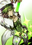  1boy green_hair ji_yu kill_la_kill male sanageyama_uzu smile solo spikes 