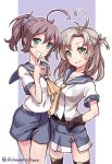  2girls aoba_(kantai_collection) kantai_collection kinugasa_(kantai_collection) multiple_girls shinonome_haru 