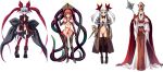  4girls child highres injoku_toshi/daten_no_nie long_hair multiple_girls queen redhead tentacles white_background white_hair 