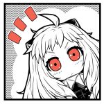  &gt;:&lt; 1girl ahoge close-up harusame_nuko horns kantai_collection long_hair looking_at_viewer northern_ocean_hime red_eyes shinkaisei-kan solo white_hair white_skin 
