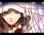  1girl choker crying face green_eyes hood kisara_(gomi_kuzu) lips lock looking_down marie_(persona_4) persona persona_4 persona_4_the_golden solo 