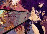  4boys blonde_hair earrings esidisi facial_mark horns jewelry jojo_no_kimyou_na_bouken kars_(jojo) multiple_boys octopus purple_hair redhead santana_(jojo) tattoo tentacles tobi0728 wamuu white_hair 