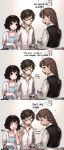  3koma artist_self-insert brother_and_sister comic english glasses highres kawacy opaque_glasses real_life_insert siblings 