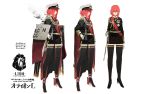  1girl cape hms_orion hms_orion_(siirakannu) kantai_collection military military_uniform original red_eyes redhead royal_navy siirakannu sword translation_request turret uniform weapon white_background 