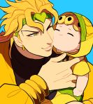  2boys blonde_hair child dio_brando father_and_son giorno_giovanna hood hoodie jojo_no_kimyou_na_bouken li_sakura multiple_boys 