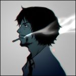  1boy cigarette portrait profile sapon shibazaki_kenjirou smoking solo zankyou_no_terror 