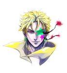  1boy blonde_hair dio_brando earrings flower ichito_(yuhita) jewelry jojo_no_kimyou_na_bouken red_eyes rose scar solo stitches thorns vines 