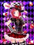  blush cake dress fingerless_gloves hat love_live!_school_idol_project nishikino_maki purple_eyes redhead ribbon short_hair smile sweet wink 