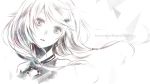  1girl bare_shoulders center_opening guilty_crown hair_ornament hairclip long_hair monochrome solo twintails yoma yuzuriha_inori 