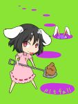 2girls :p animal_ears black_hair deformed digging green_background inaba_tewi ishimu multiple_girls pitfall purple_hair rabbit_ears red_eyes reisen_udongein_inaba tongue tongue_out touhou 