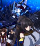  /\/\/\ 1boy 1girl admiral_(kantai_collection) black_hair blood blush breasts brown_hair bubble dog_tags headgear hug injury juri_(shiningred) kantai_collection large_breasts long_hair military military_uniform naval_uniform ponytail red_eyes sweatdrop tears torn_clothes underwater uniform yamato_(kantai_collection) 