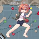  dd_(ijigendd) hair_ornament i-58_(kantai_collection) kantai_collection map orel_cruise pink_eyes pink_hair short_hair smile swimsuit thumbs_up torpedo 