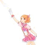 aikatsu! blush dress gloves oozora_akari orange_hair pink_eyes short_hair side_ponytail 