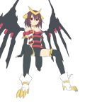  1girl breasts brown_hair character_request giratina personification pokemon red_eyes short_hair simple_background solo white_background yonggi 