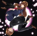  1boy 1girl brown_eyes brown_hair fate/extra fate_(series) kishinami_hakuno_(female) kishinami_hakuno_(male) kotobuki_(wk231414) school_uniform serafuku 