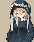  bismarck_(kantai_collection) blue_eyes hands_in_pockets hoodie iwasaki_takashi kantai_collection looking_at_viewer platinum_blonde solo wo-class_aircraft_carrier zipper 