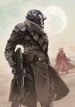  ario armor assault_rifle belt cloak desert destiny_(game) gun helmet moon pouches rifle standing warlock_(destiny) weapon 