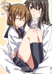  female_admiral_(kantai_collection) inazuma_(kantai_collection) jitai kantai_collection sleeping_on_person 